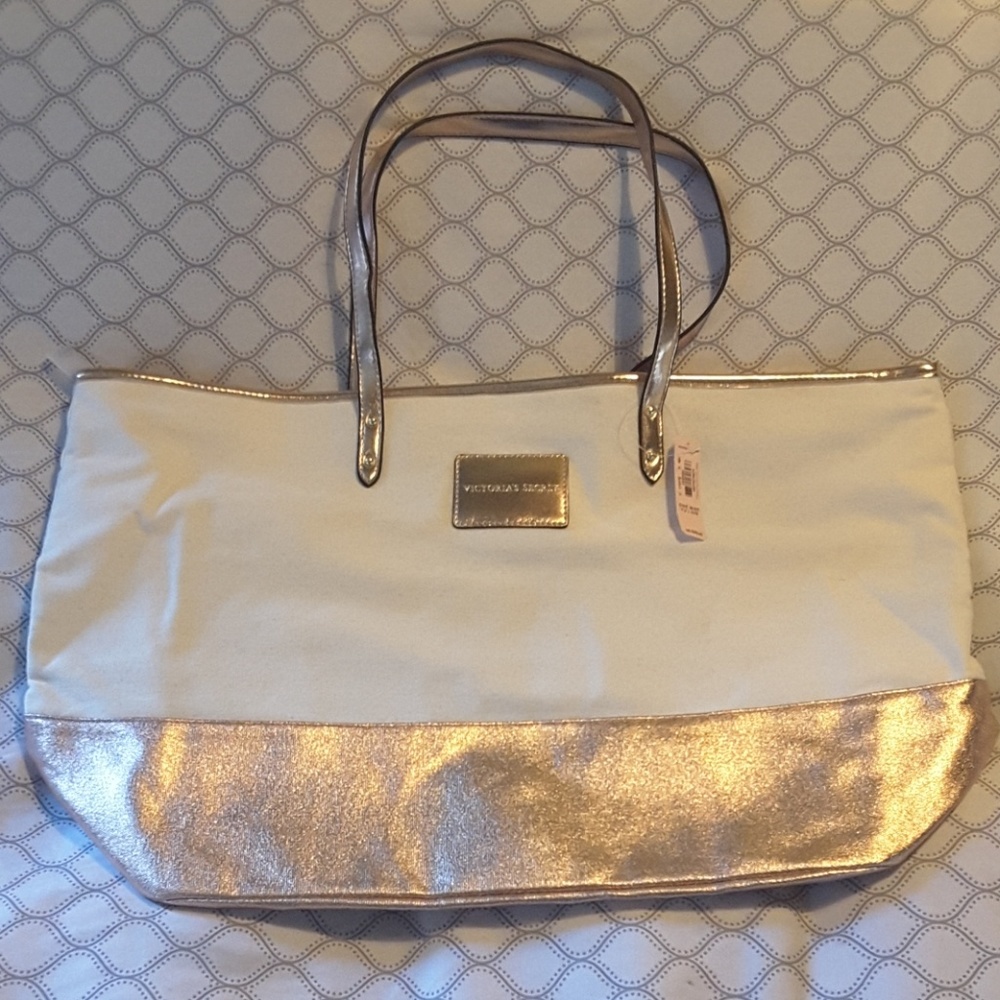🎈HP🎈 Victoria's Secret rose gold canvas tote bag