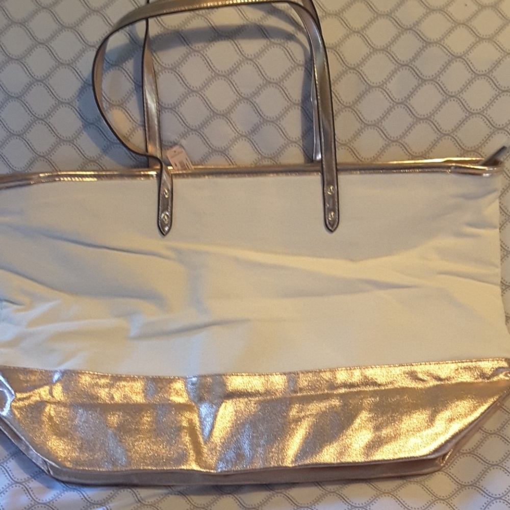 🎈HP🎈 Victoria's Secret rose gold canvas tote bag - Picture 5 of 8