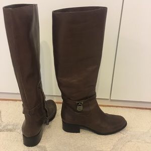 Michael kors brown leather riding boots