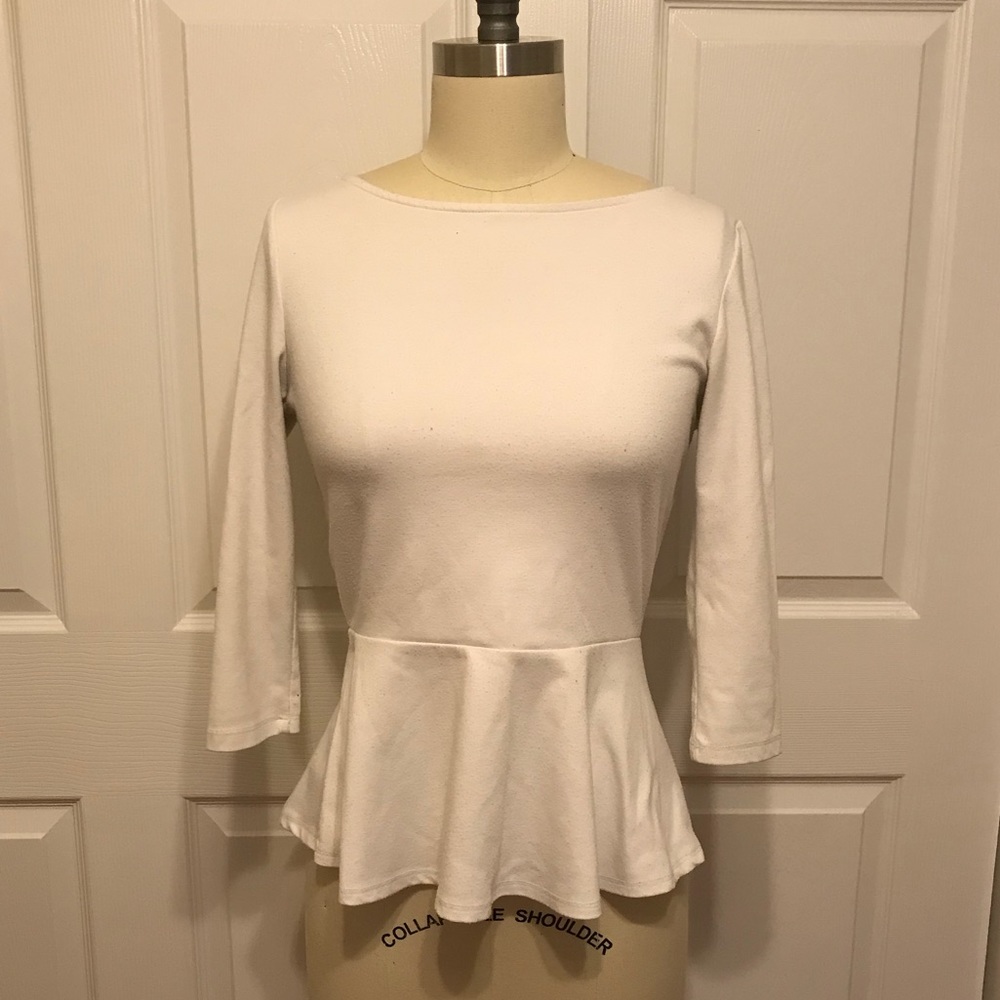 White Peplum Top