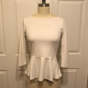 White Peplum Top