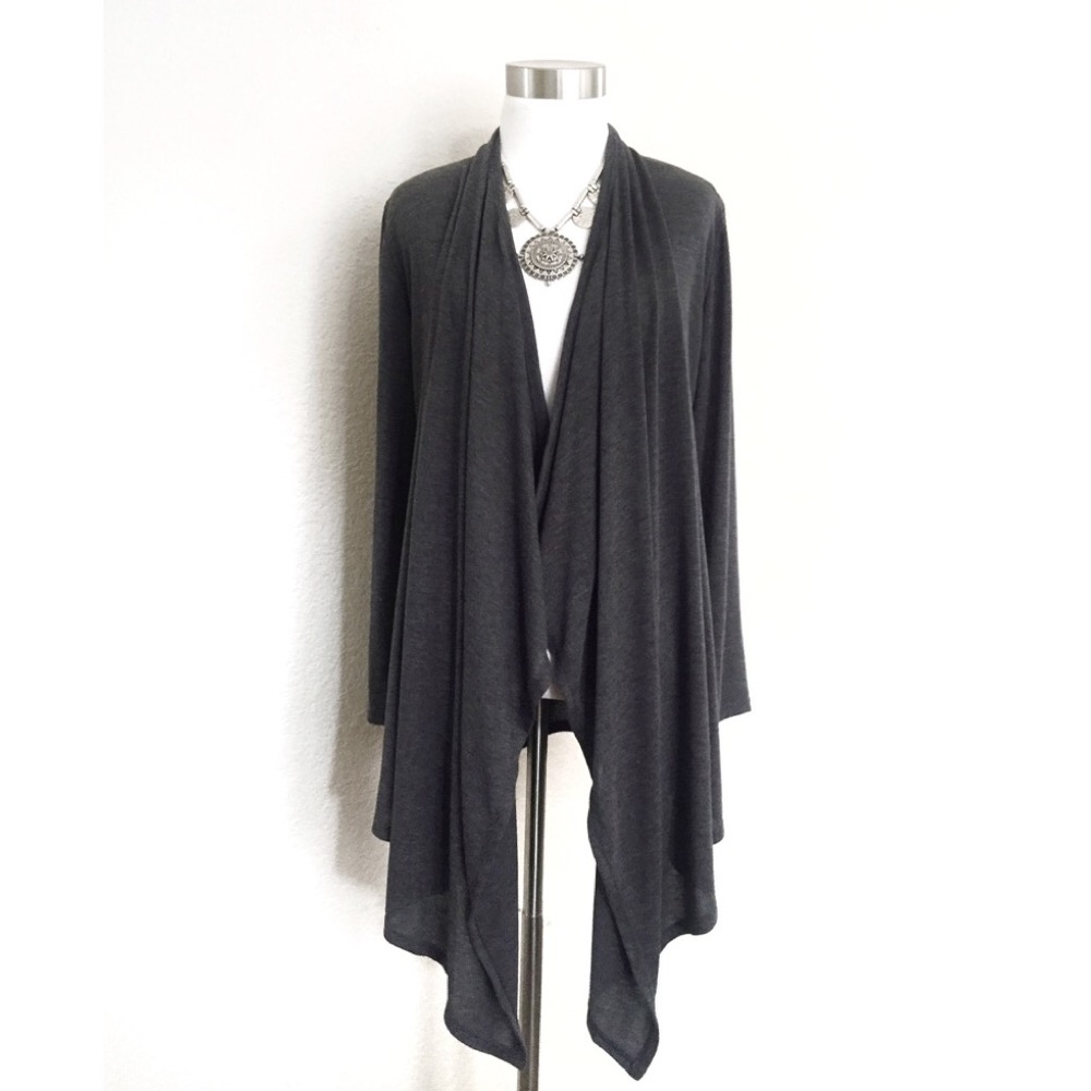 HP ๐Charcoal Gray Sidetail Cardigan - Picture 1 of 4
