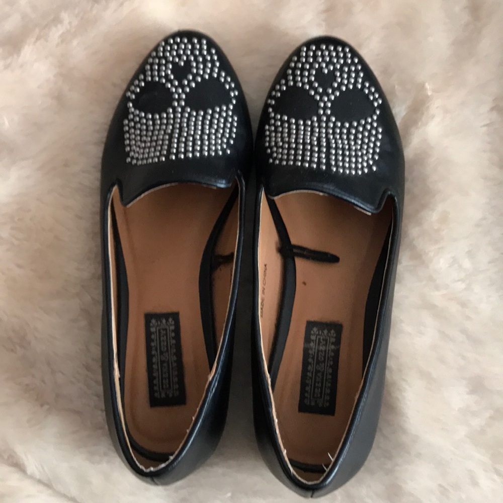 Black leather skull 💀 shoes