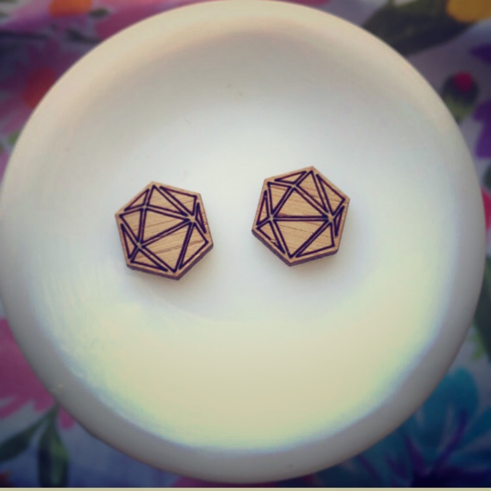 Geometrical bamboo earrings
