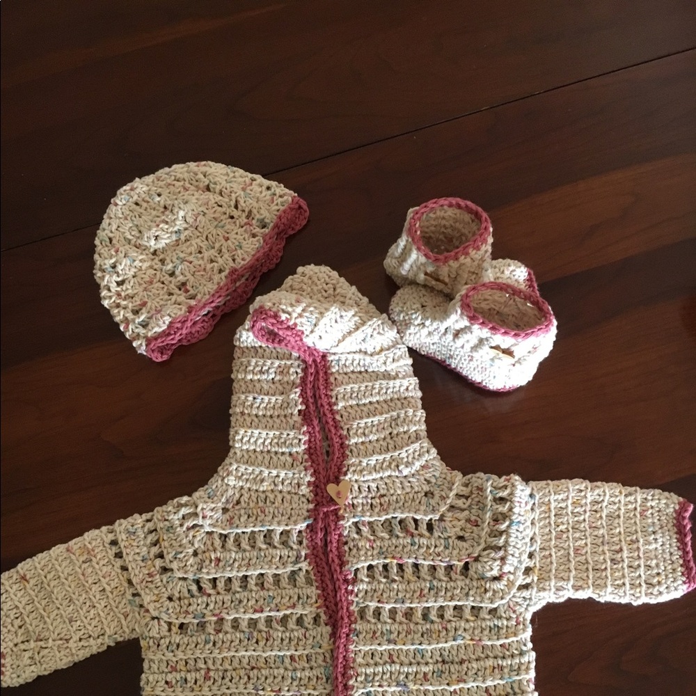 Crocheted sweater set