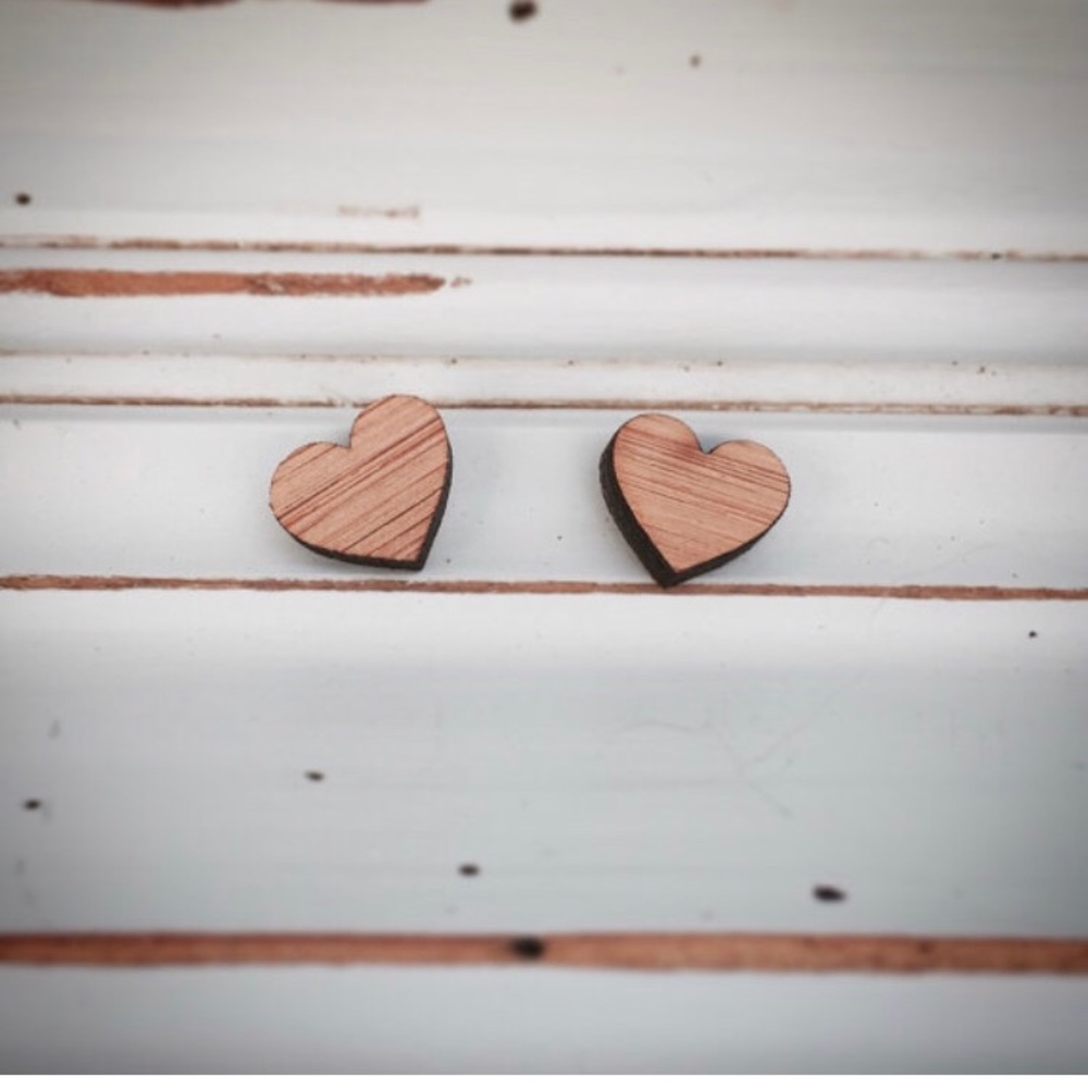 Bamboo heart earrings
