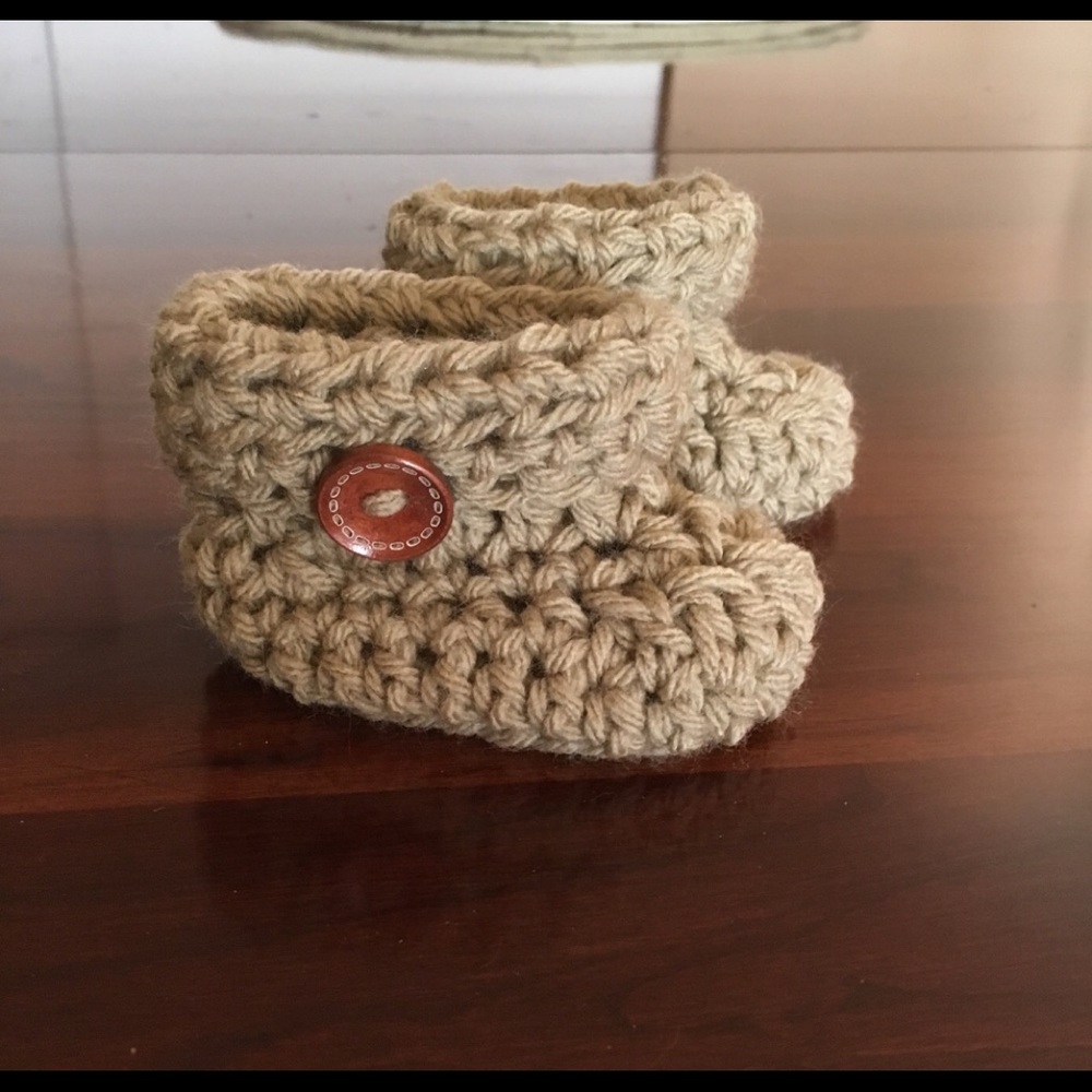 Handmade crocheted baby slippers