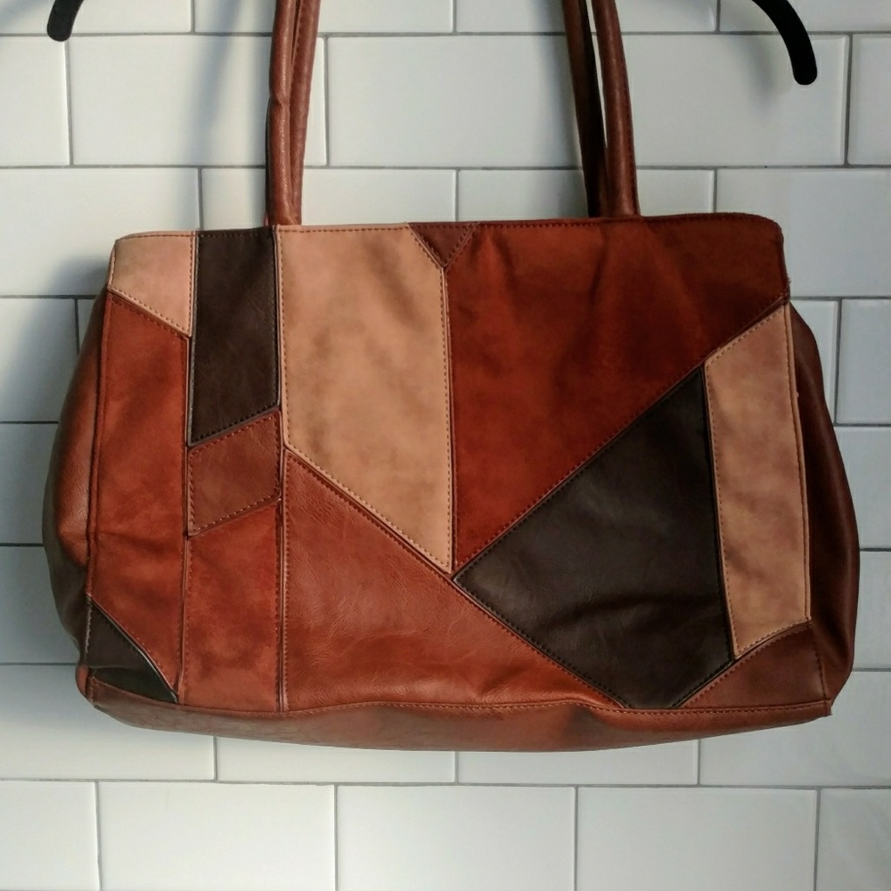 Mixed Media Brown Handbag Modcloth
