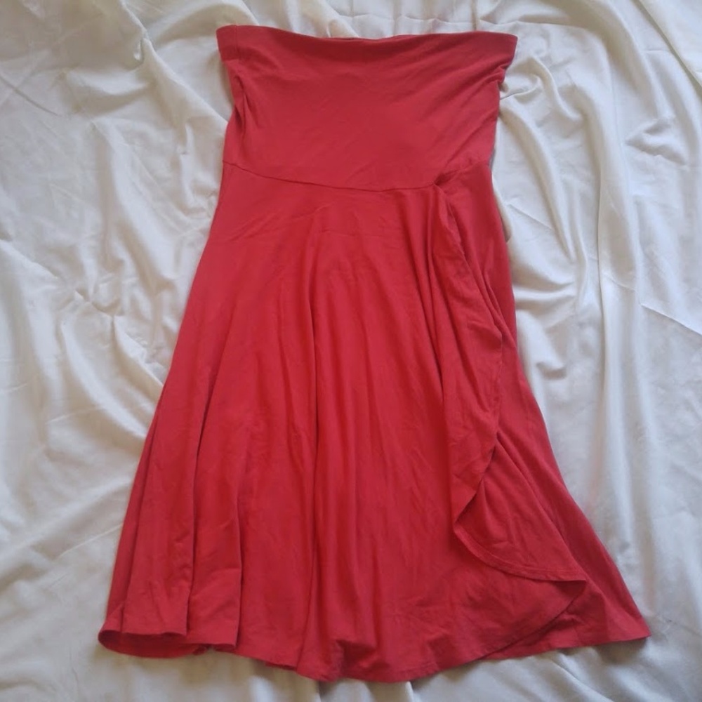 Ann Taylor LOFT Orange Strapless Dress Small