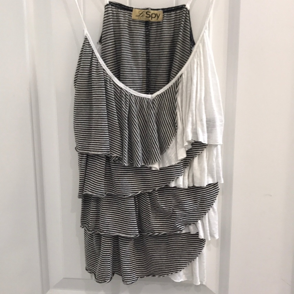 Striped ruffle tank - Picture 2 of 4
