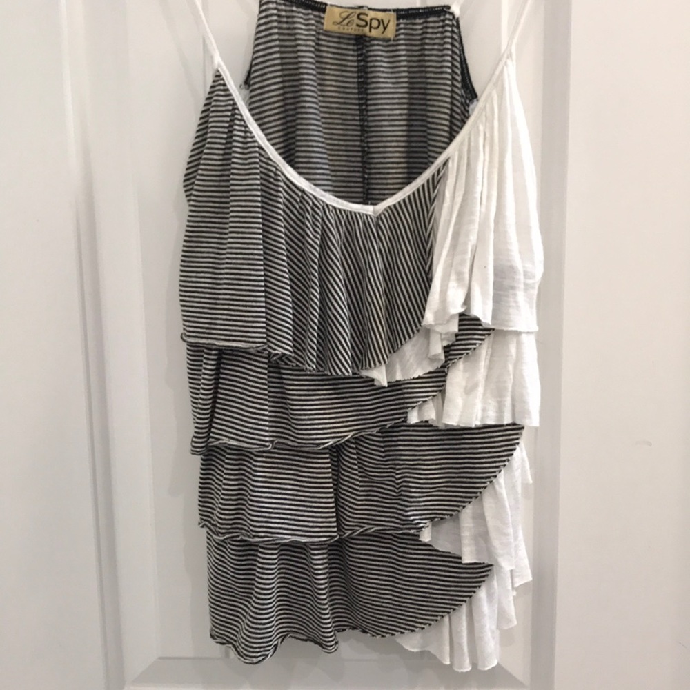 Striped ruffle tank - Picture 4 of 4