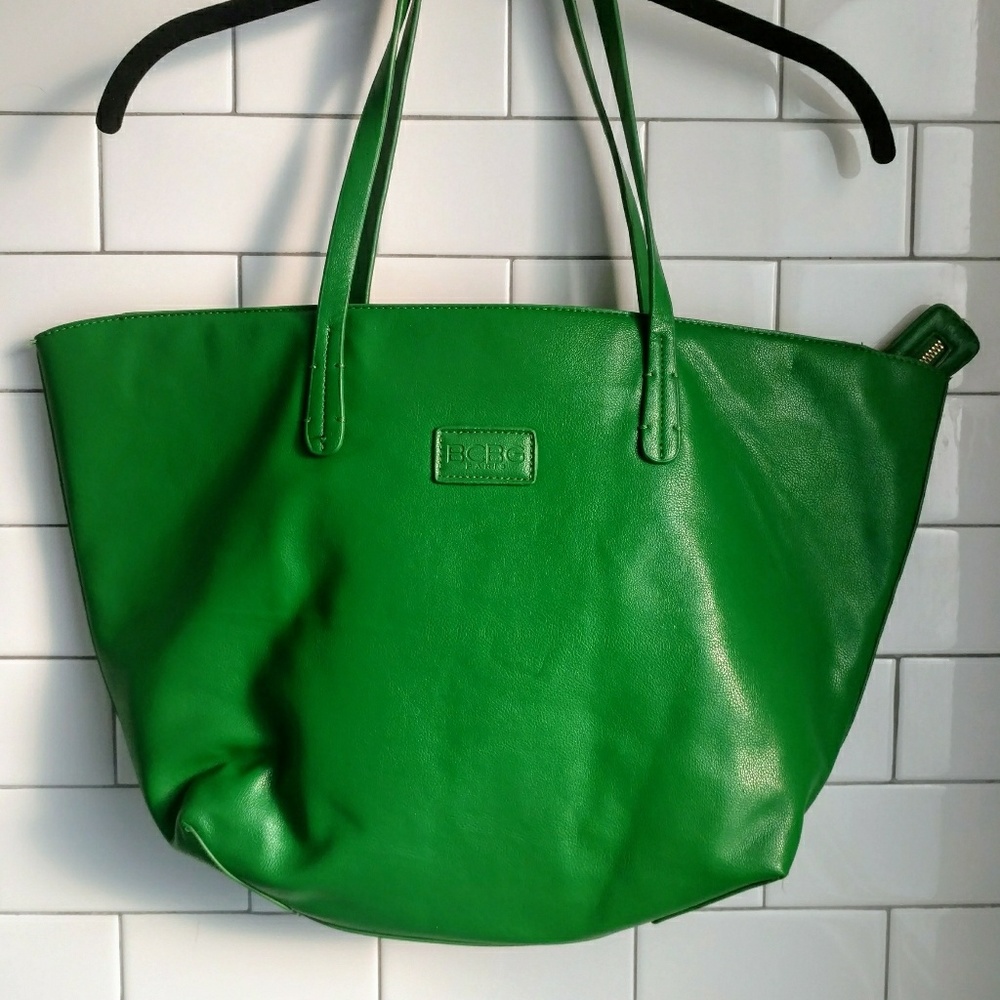 Green BCBG Tote Shoulder Bag with Zipper