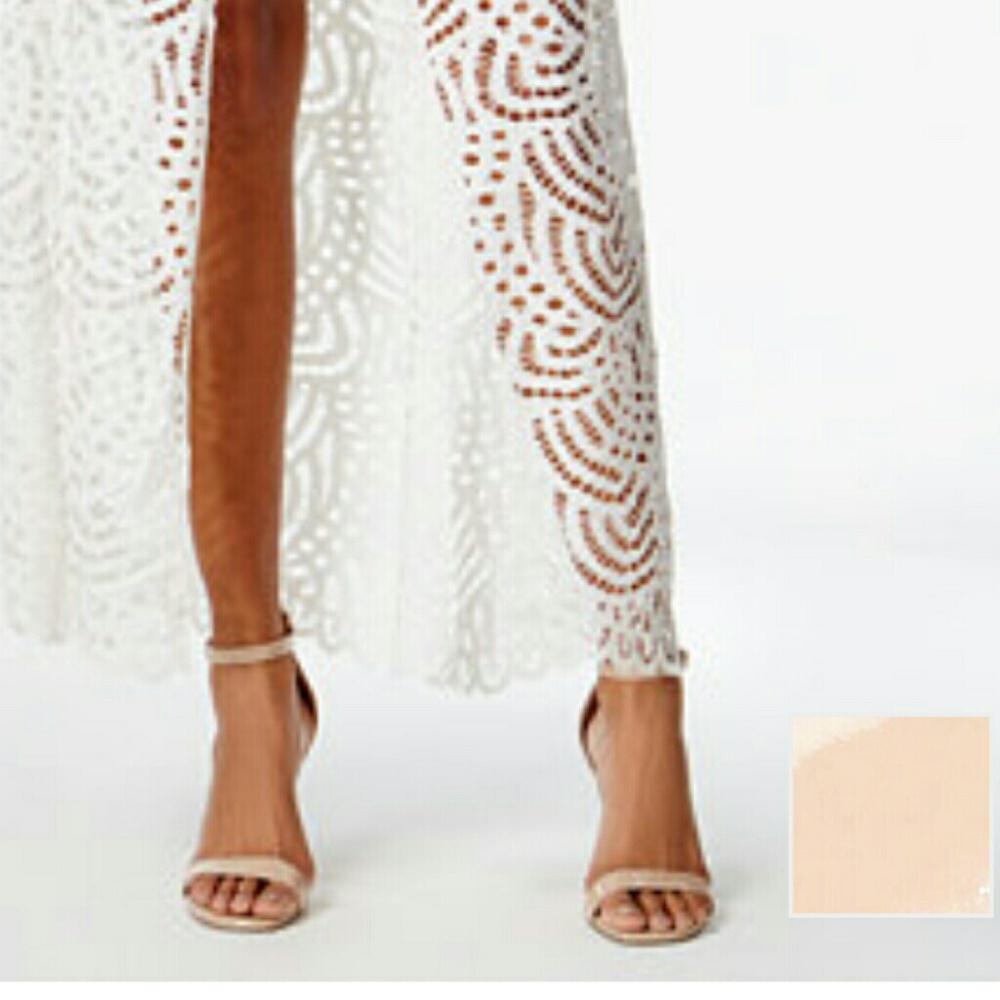 Nude Patent Leather ankle strap heels