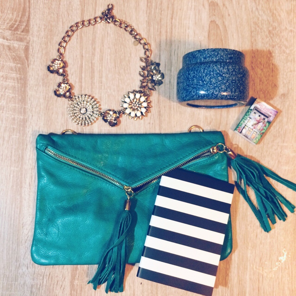 Italian Leather Envelope Clutch