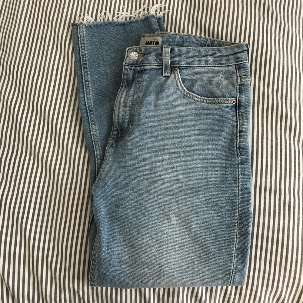 Topshop MOTO Raw Hem Straight Leg Jeans sz 30
