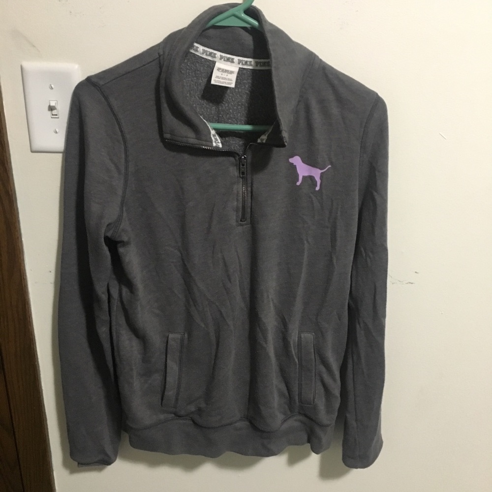 vs pink quarter zip up