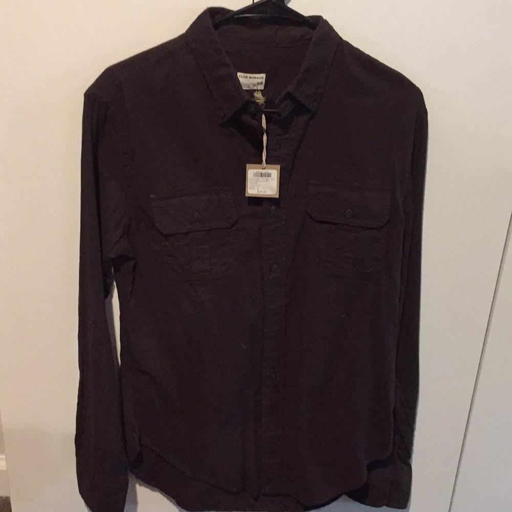 NEW Men’s Club Monaco Brown S Slim button shirt