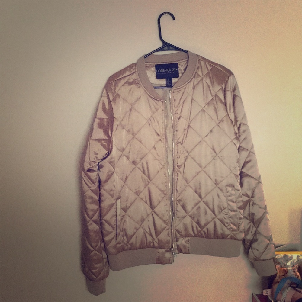 Forever21+ Plus gold quilted jacket