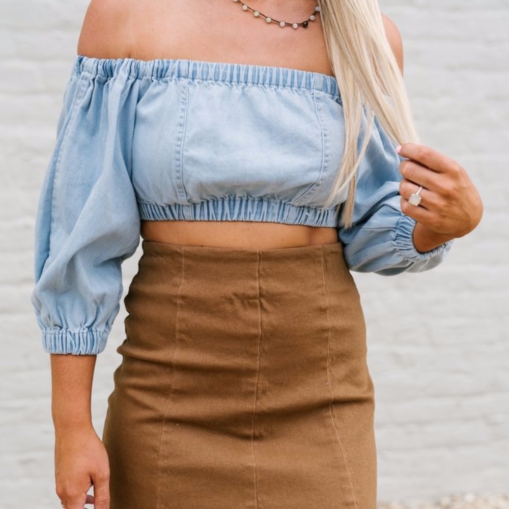 NWT Denim Crop Top
