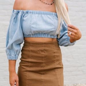NWT Denim Crop Top
