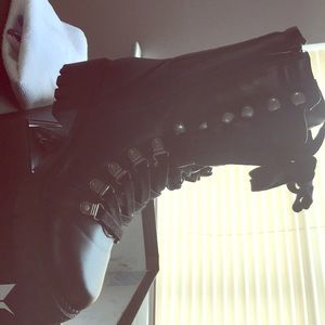 Black combat boots