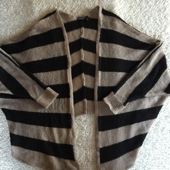 ALLEN B striped open cardigan sweater/acrylic/nylo - Picture 3 of 8