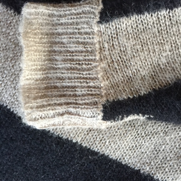 ALLEN B striped open cardigan sweater/acrylic/nylo - Picture 4 of 8