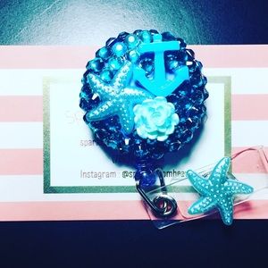 Sea theme ID Badge clip holder
