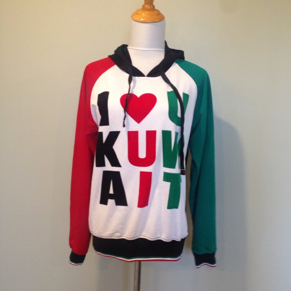I Love Kuwait sweatshirt hoodie red white green 16