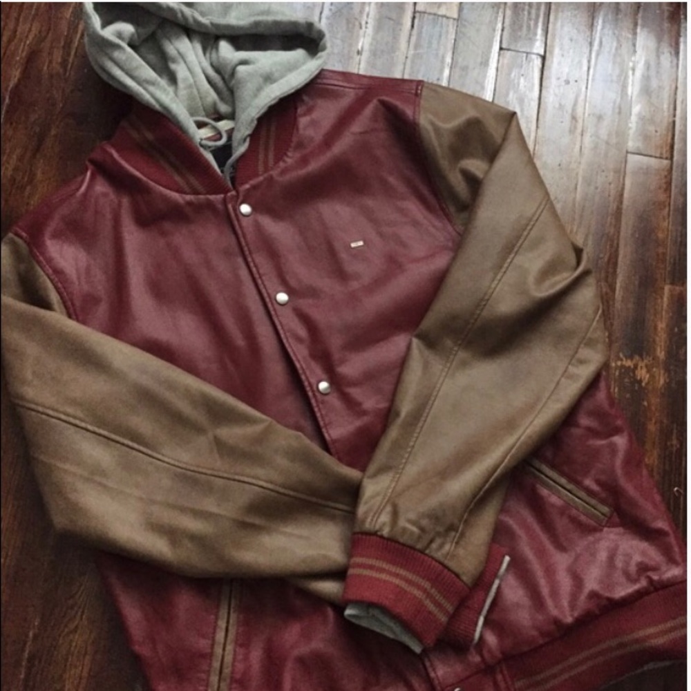 Obey faux leather hoodie