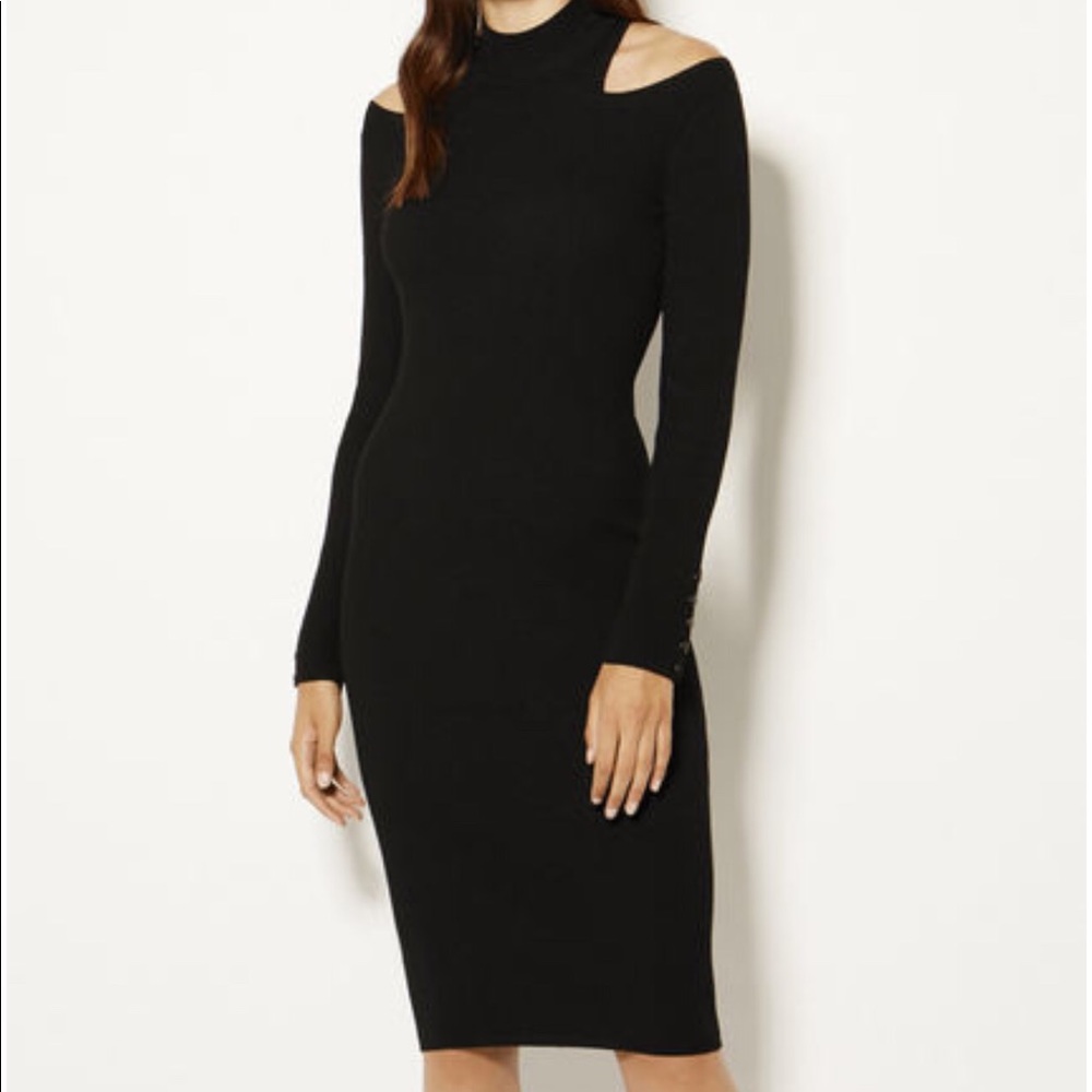 Black knit dress.