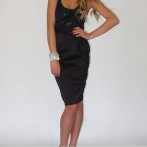 David Meister Black Sequin Dress