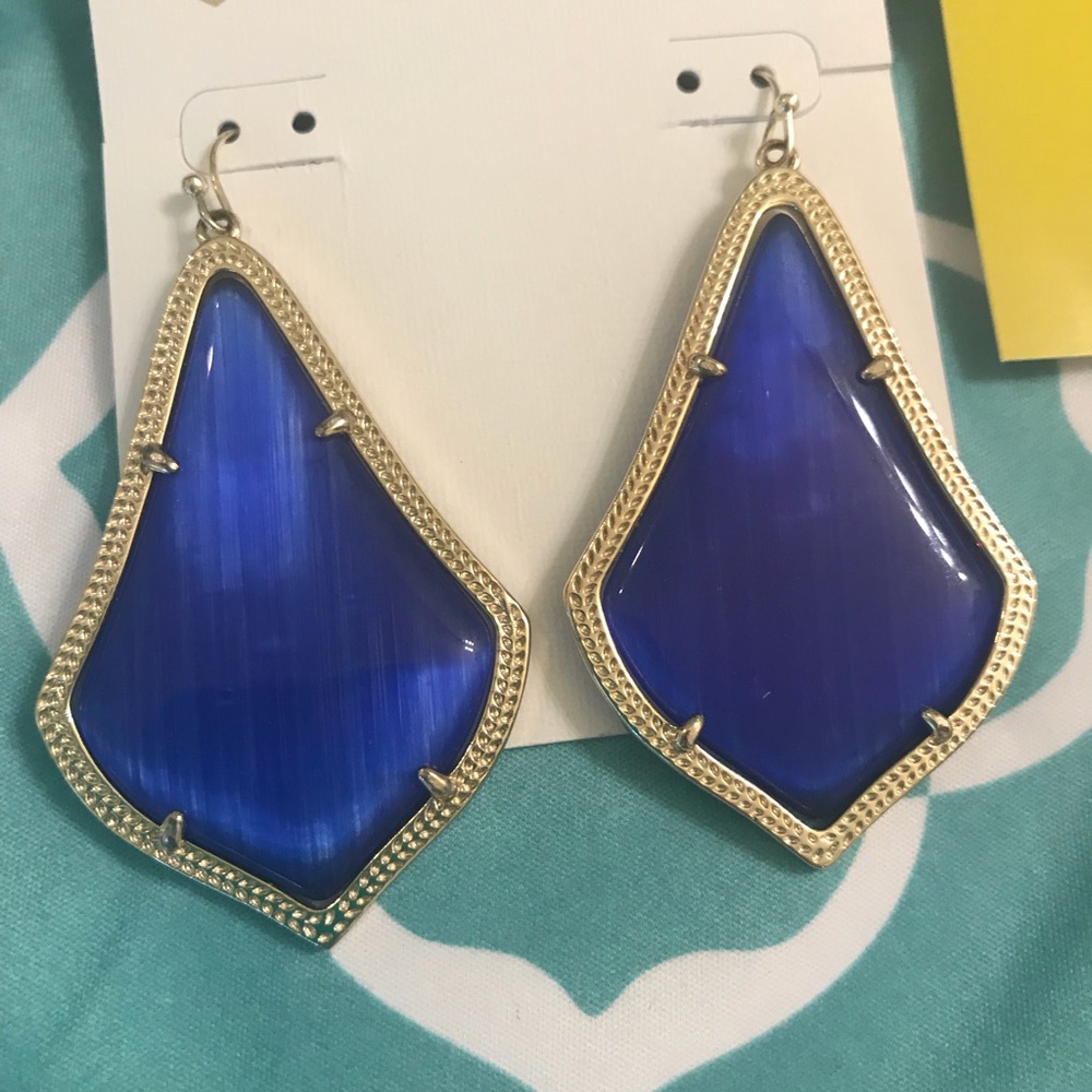 Kendra Scott Alexandra earrings cobalt blue