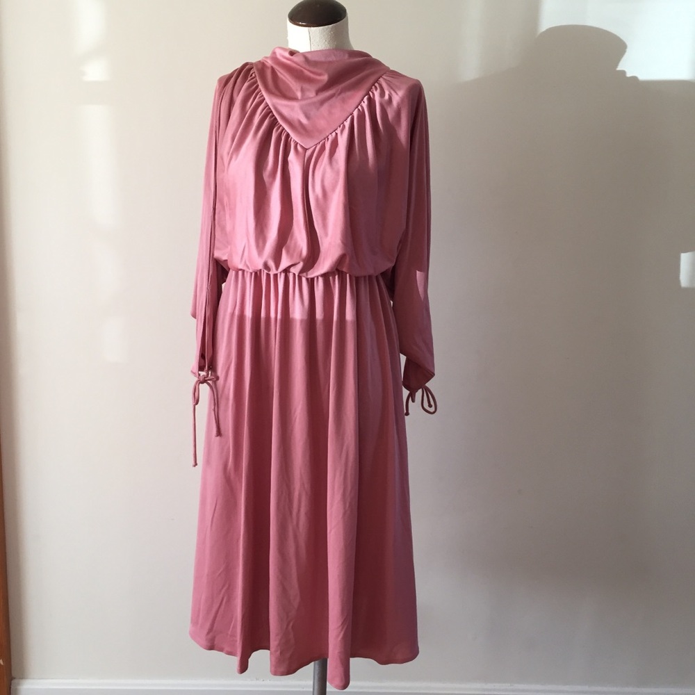 Vintage 70s Dusty Rose Dress