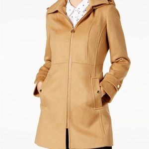 Michael kors wool hooded trench coat.