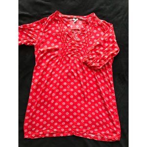 Old Navy Red Floral Tunic Dress