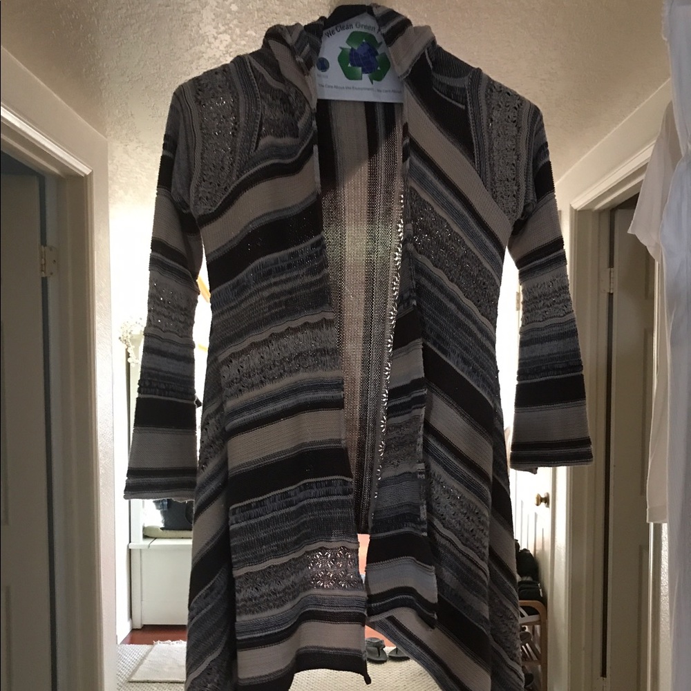 Goddis long Cardigan with hood medium/large