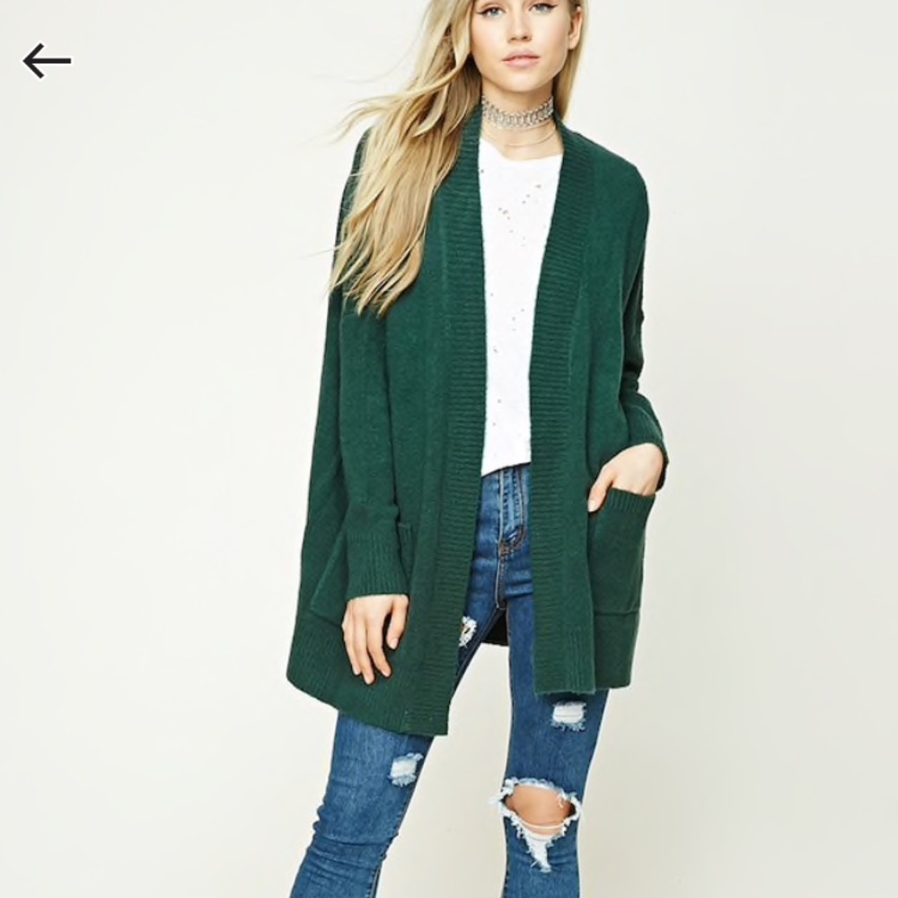 Open front pocket cardigan