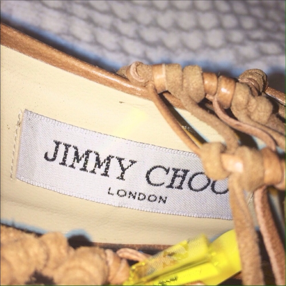 JIMMY CHOO Beaded Woven Leather Sandals - Picture 6 of 7