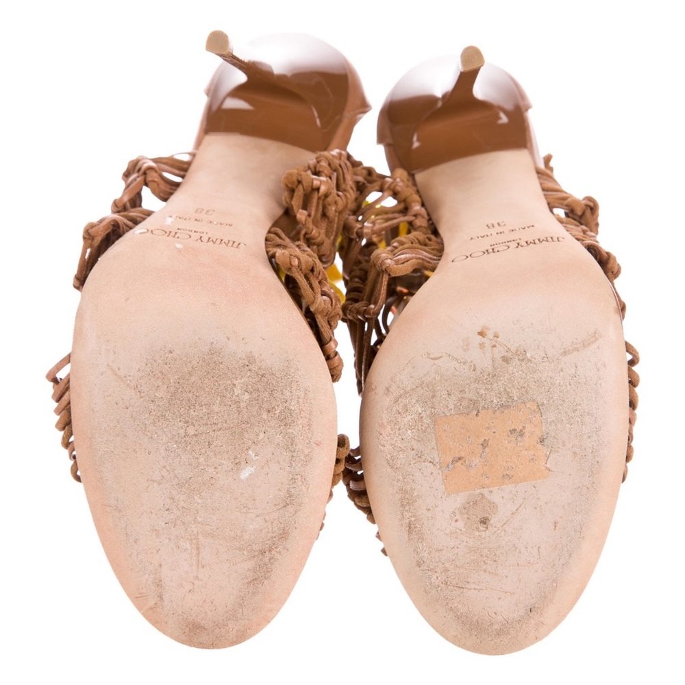 JIMMY CHOO Beaded Woven Leather Sandals - Picture 4 of 7