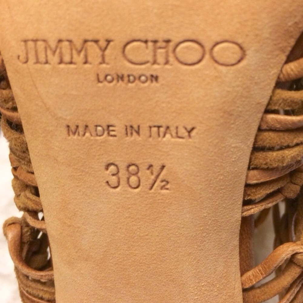 JIMMY CHOO Beaded Woven Leather Sandals - Picture 7 of 7