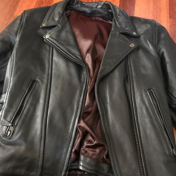 Real leather Motorcycle jacket w /removable liner - Picture 7 of 7