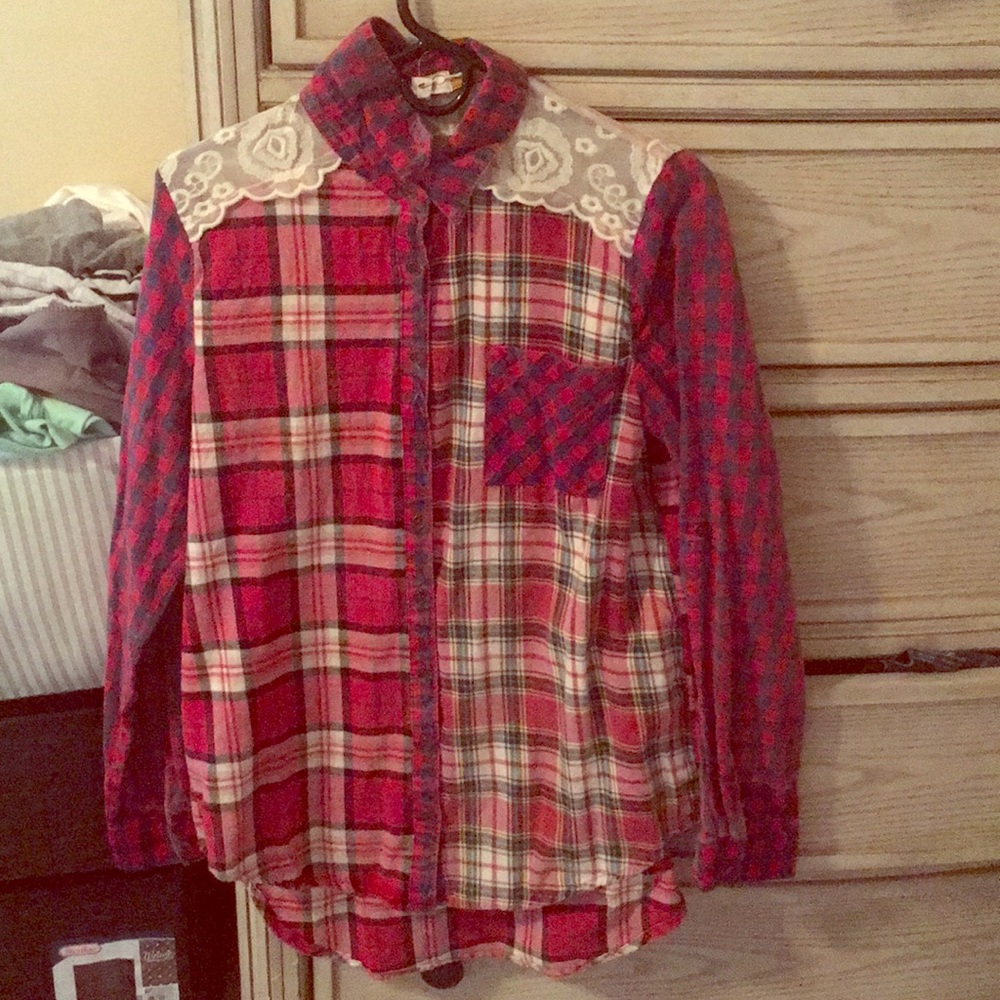 BKE Plaid Top