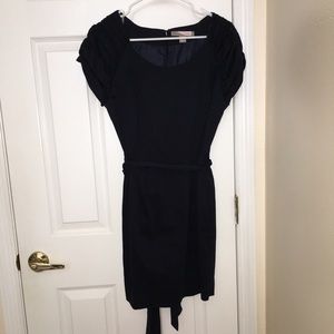 Navy dress with capped sleeves