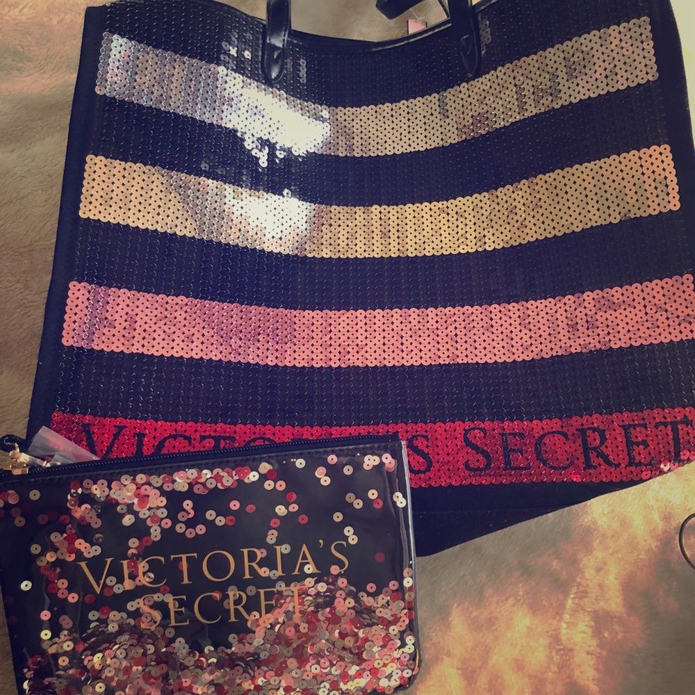Victoria secret tote and clutch