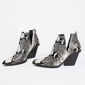 Jeffrey Campbell snakeskin booties