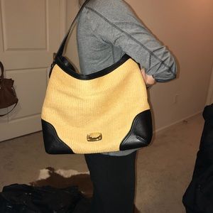 Michael Kors Straw and Leather shopper tote bag!