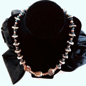 Stone & Glass Beaded Necklace