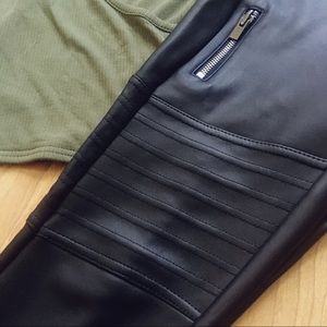 NWOT Express Faux Leather Moto Leggings