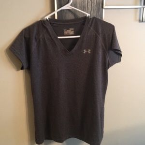 Gray v neck under armour heat gear tee